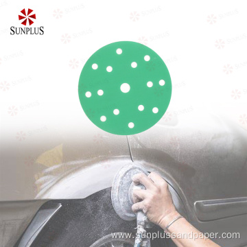 17Holes Round Green Sandpaper Disc Auto Polishing Sandpaper